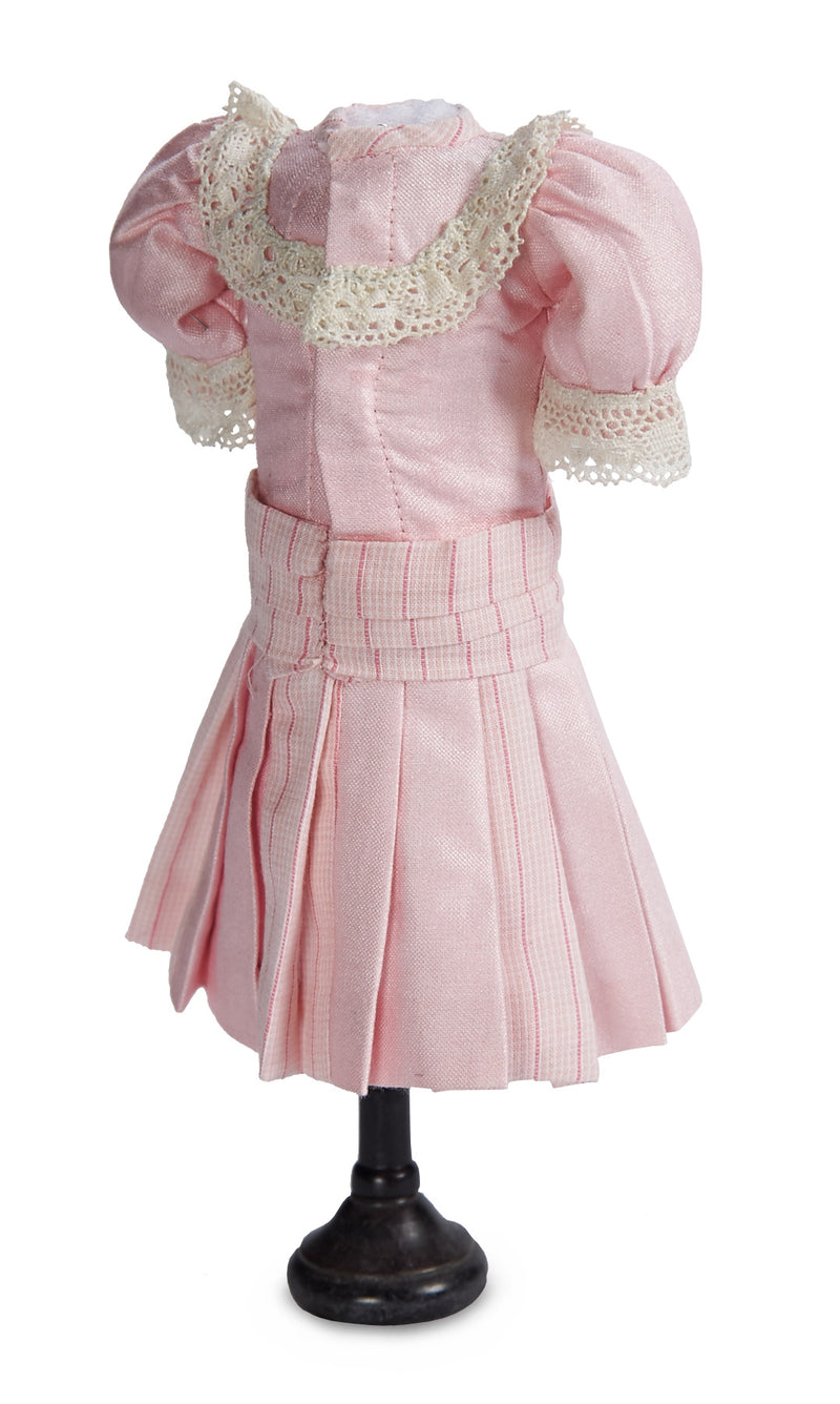 Rosy Pink Cotton Dress and Bonnet