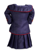 Navy Two Piece Dress With Red Piping