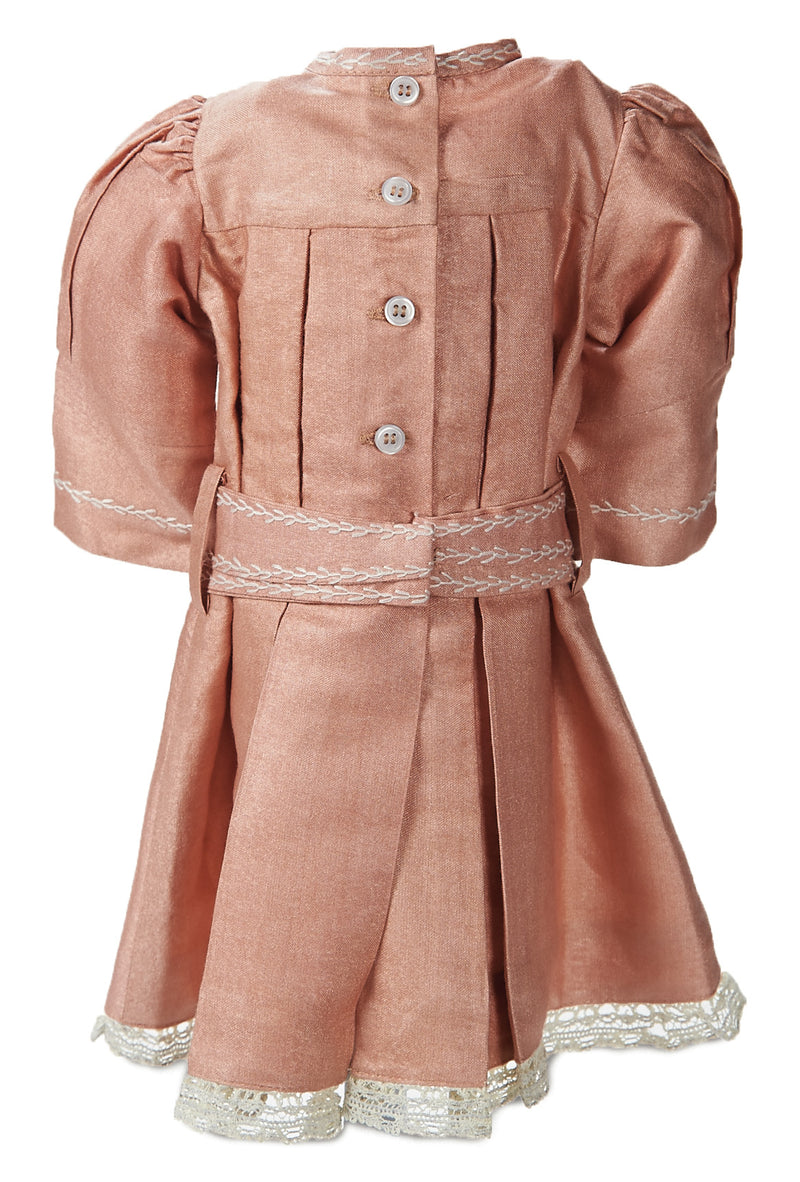 Peach Two Piece With Bonnet For Jumeau