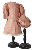 Peach Two Piece With Bonnet For Jumeau