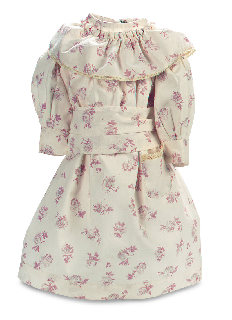 Cream Cotton Dress With Bertha Collar
