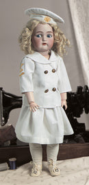 White Linen-Like 3 Piece Sailor Suit for Girl