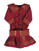 Twill Sailor Dress in Maroon