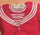 Red Tussah Silk Sailor Suit & Cap