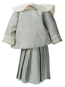 Teal And Cream Two Piece Mariner Dress With Cap