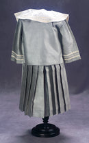 Teal And Cream Two Piece Mariner Dress With Cap