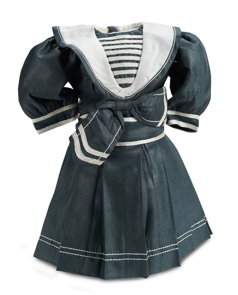 Dark Slate Grey  Silk Sailor Style Dress