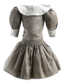 Striped Brown Tussah Silk Sailor Dress