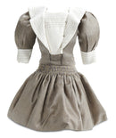 Striped Brown Tussah Silk Sailor Dress