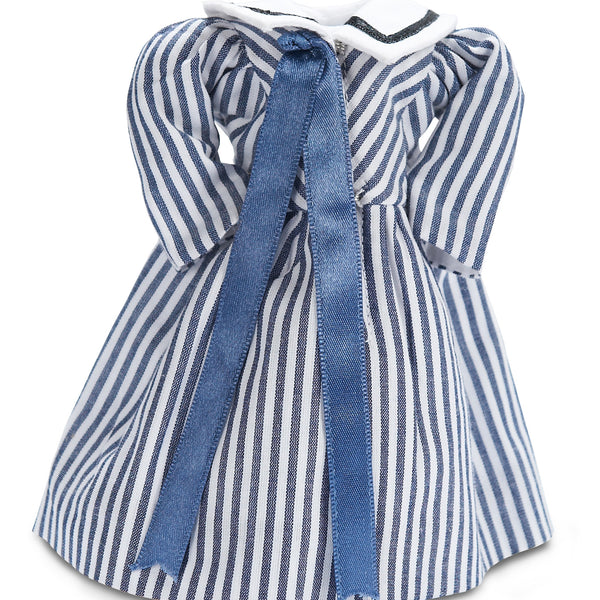 Blue & White Cotton-Striped Sailor Dress