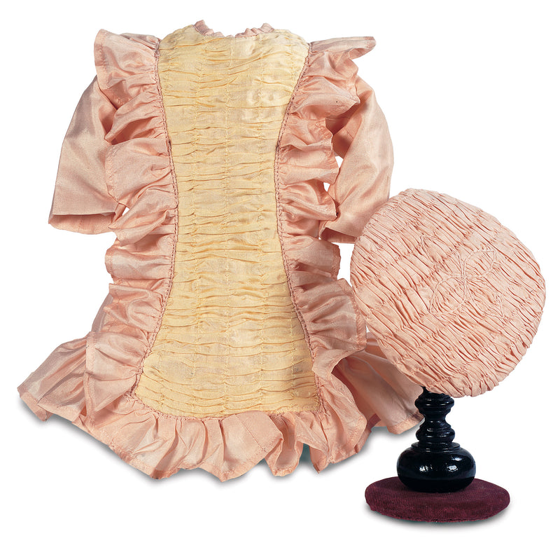 Peach And Ivory Silk Dress