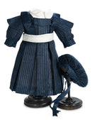 Shadow Silk Blue Dress With Bonnet