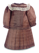 Patterned Brown Silk Dress