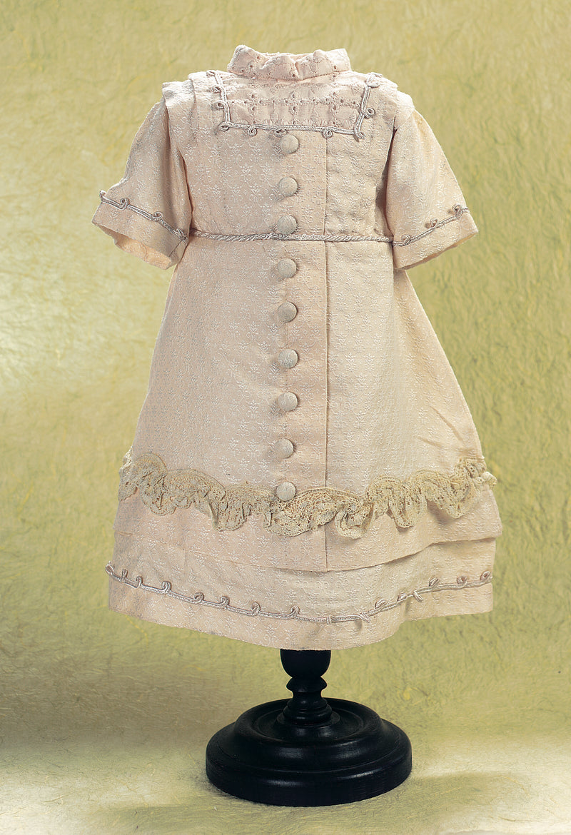Cream Silk Dress With Soutache Trim