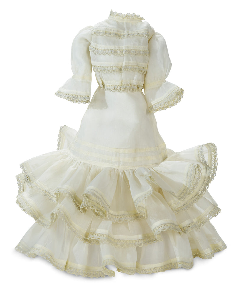 In the Gibson Girl Mode White Organdy Lady Doll Dress