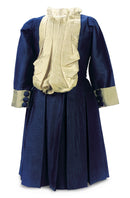 Navy Blue And Aqua Silk Dress