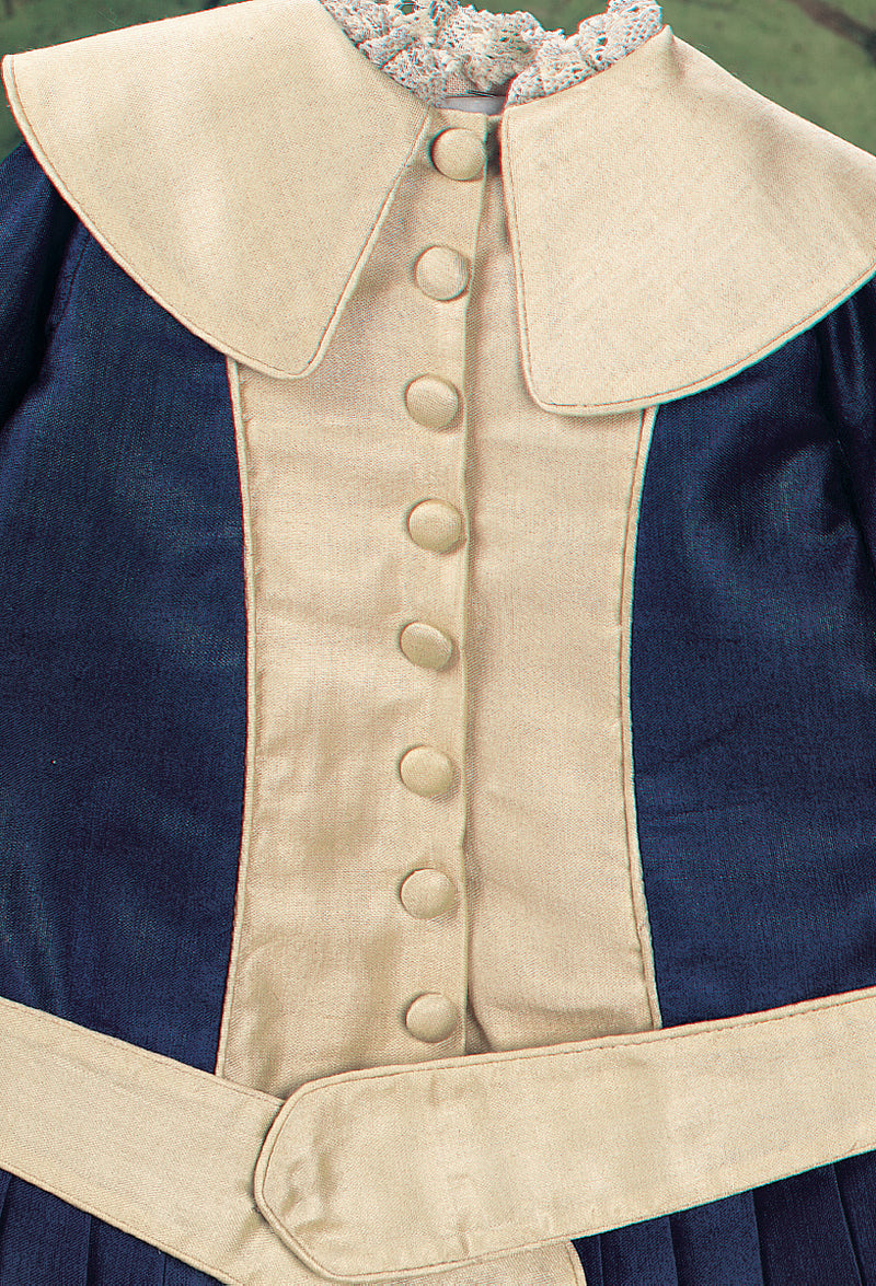 Royal Blue & Palest French Style Dress & Bonnet