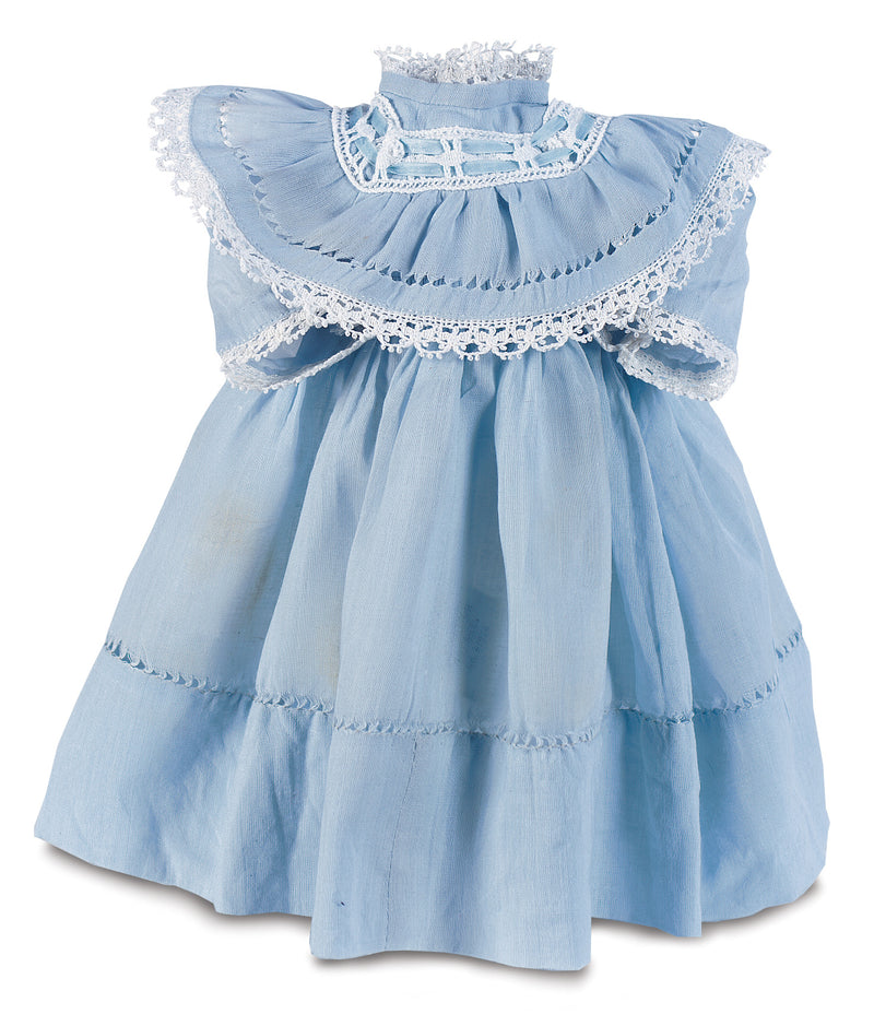 Blue Cotton Dress, Petticoat & Pantalets