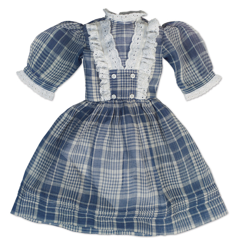 Blue Plaid Cotton Organdy Dress