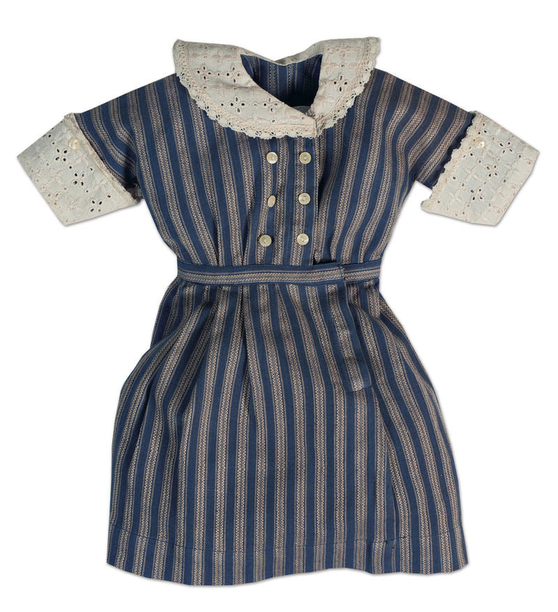 Blue & Cream Striped Cotton Dress