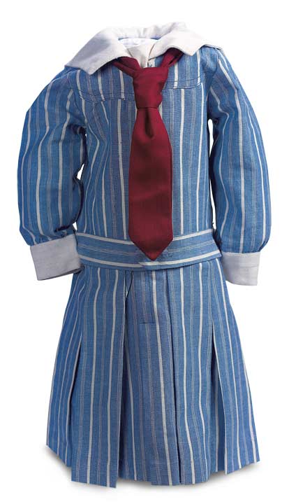 Blue & White Striped Cotton School Dress