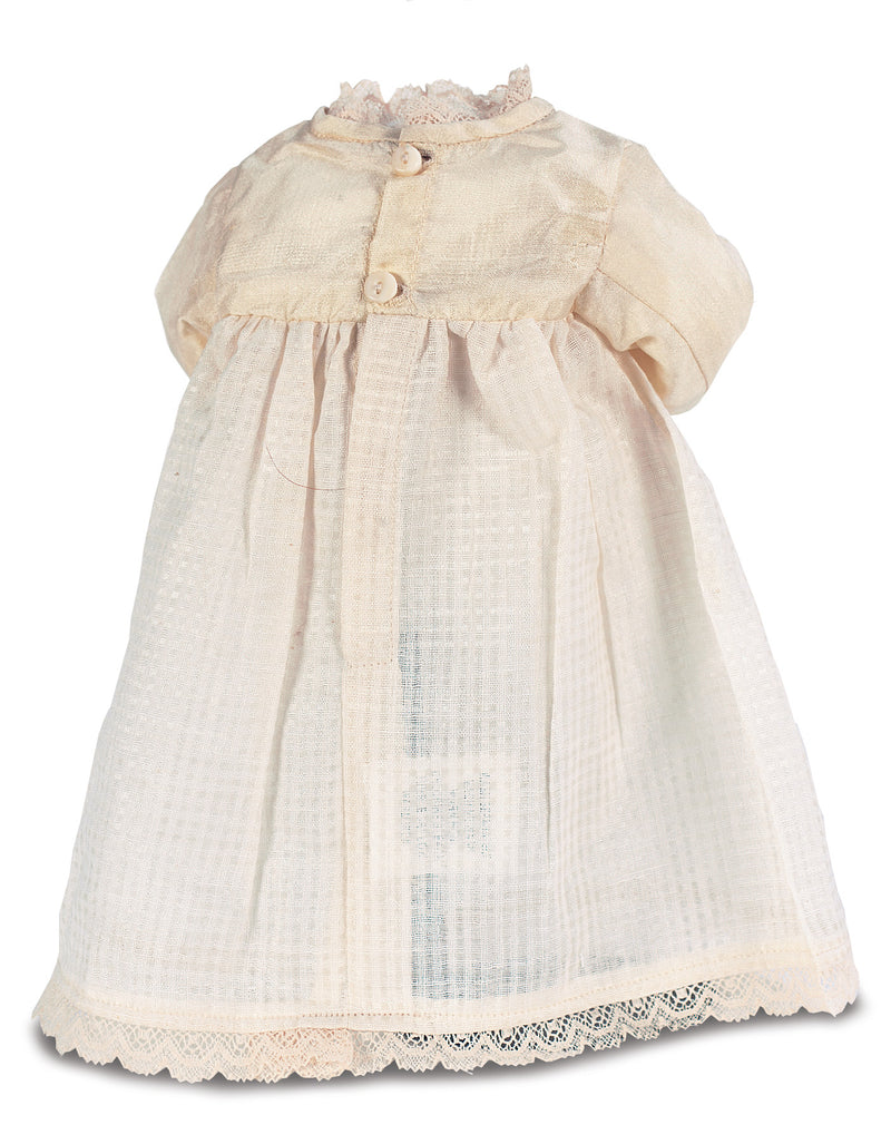 Cream Silk Dress & Bonnet