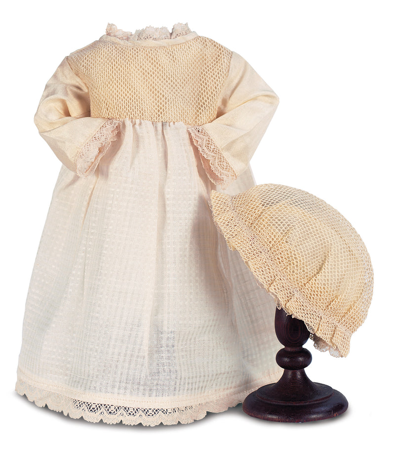 Cream Silk Dress & Bonnet