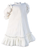 White Pique Princess Dress with Frou Frou Ruffles
