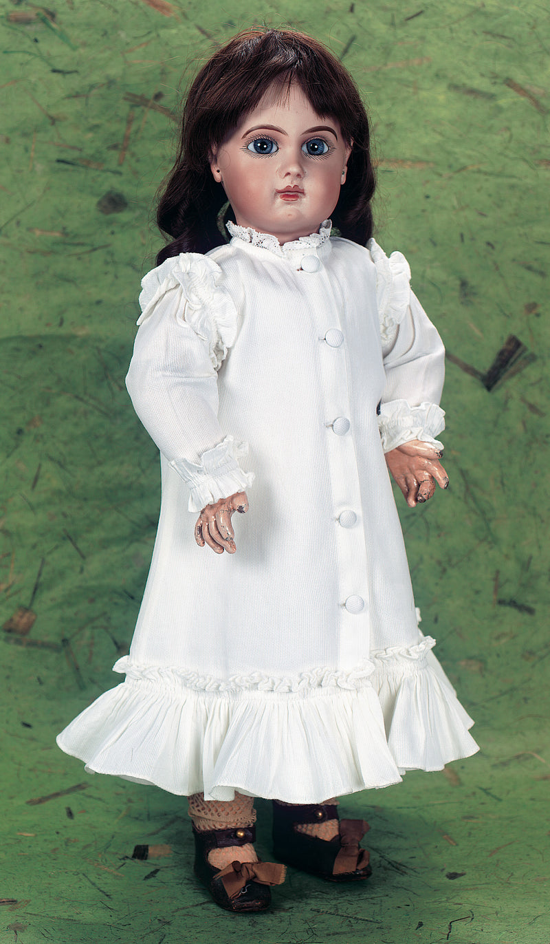 White Pique Princess Dress with Frou Frou Ruffles