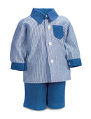 Two Piece Blue & White Stripe Set With Knickers