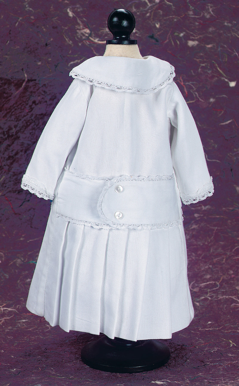 White Pique Princess Coat Dress