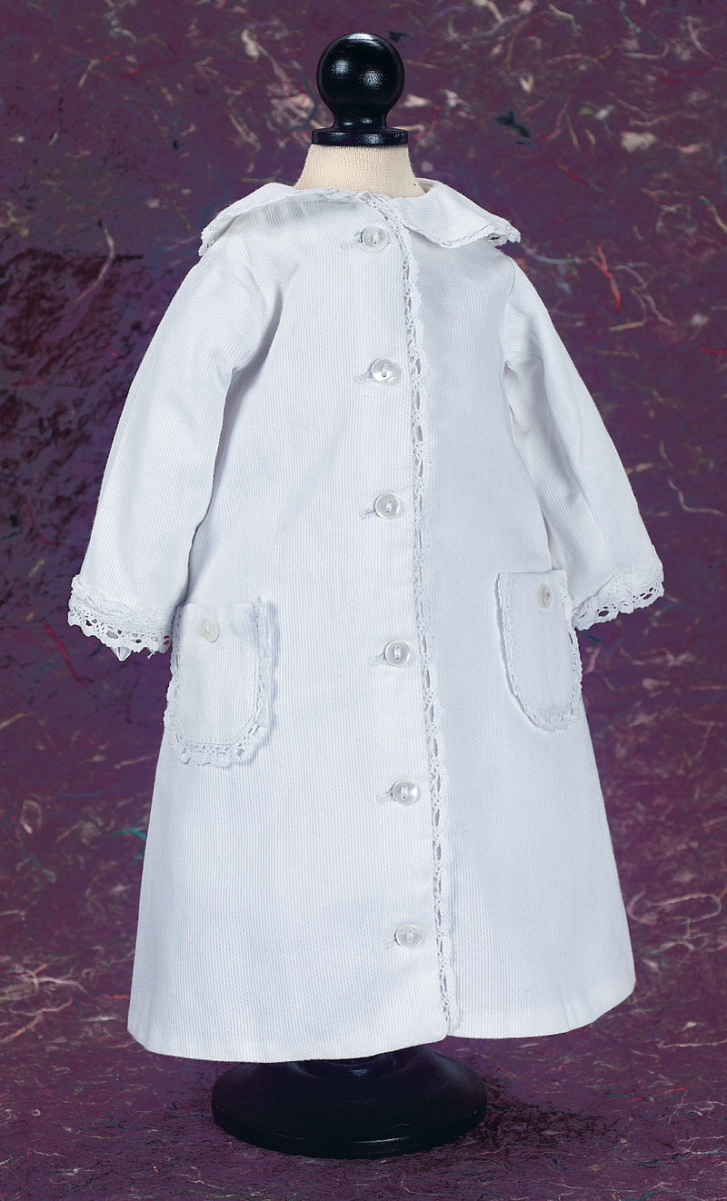 White Pique Princess Coat Dress