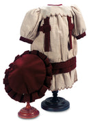 Shadow Pane Plaid Dress With Burgundy Velvet Sash