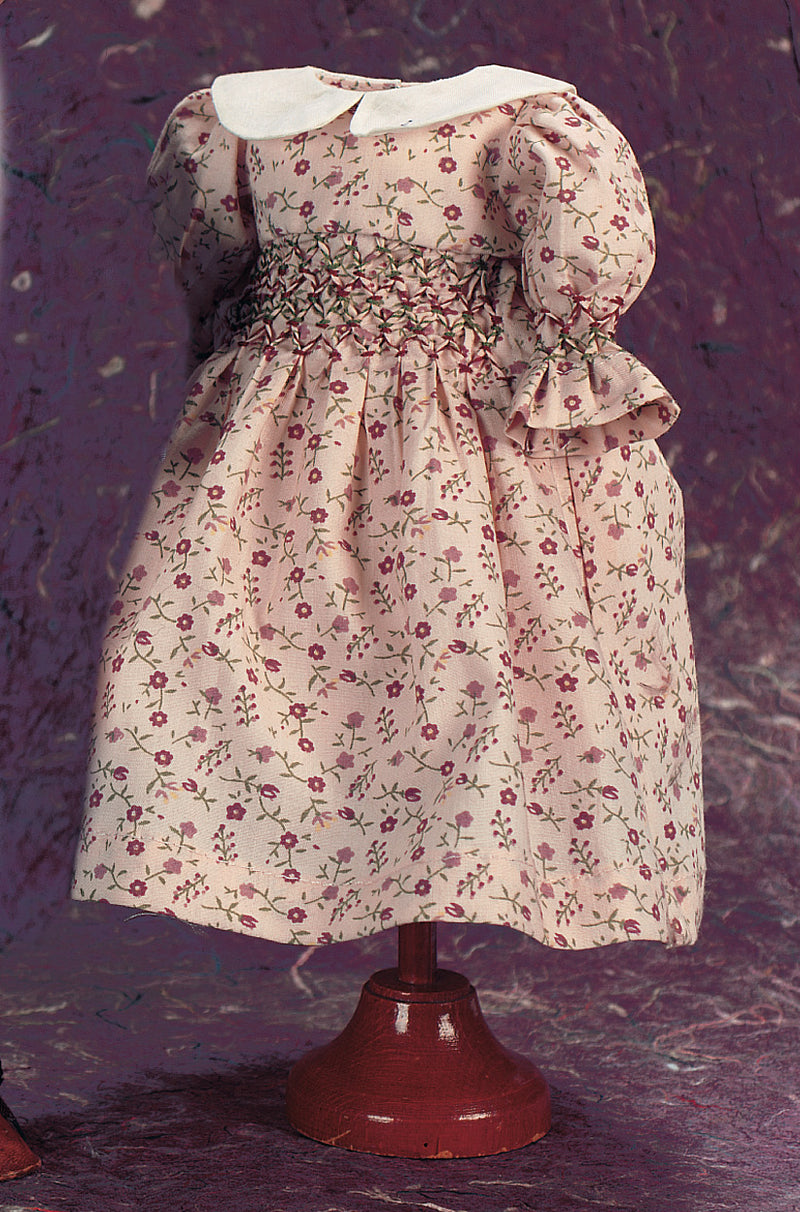 Cotton Print Dress With Two-Color Smock