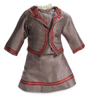 Three Piece Brown Dress With Red Trim