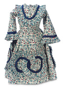 Colorful Cotton Print Dress With Bonnet