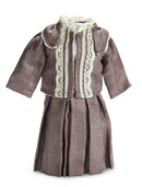 Slate-Grey Silk Two Piece Dress for Petite Lady Doll
