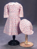 Pink Cotton Print Dress with Cap