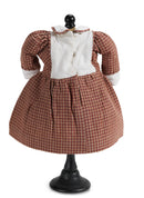 Red and Brown Checkered Cotton Dress