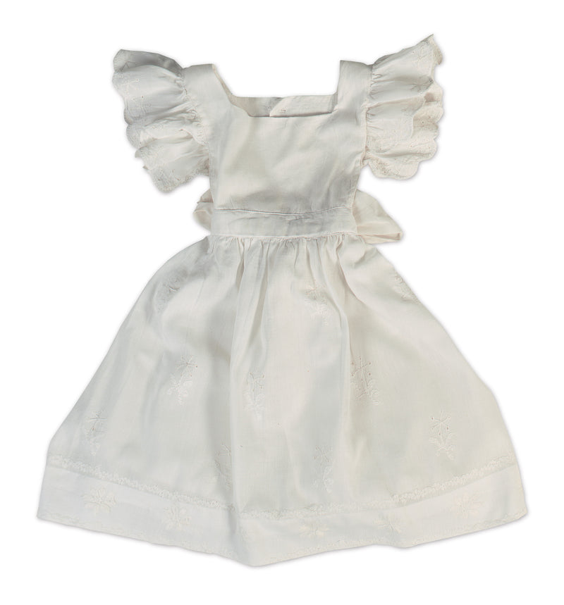 White Pinafore With Hand Embroideries