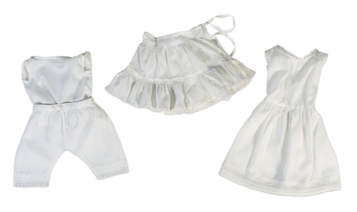 Four Piece White Cotton Undergarment Set