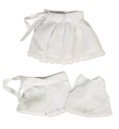 White Cotton Three Piece Undergarment Set