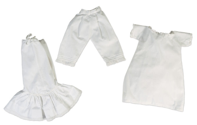 Three Piece White Cotton Fashion Underwear