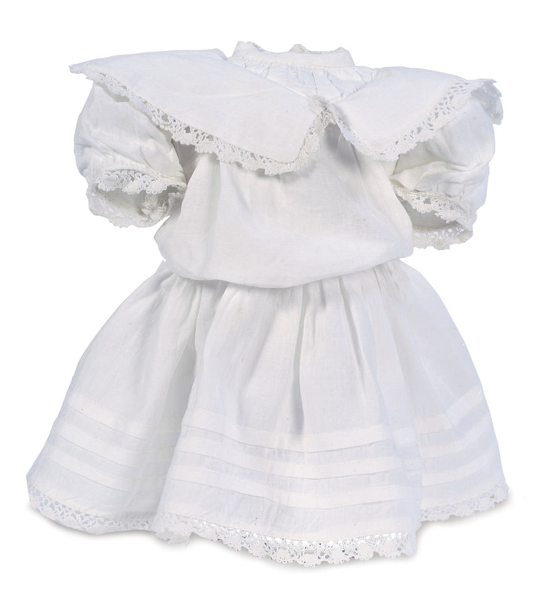 White Cotton Dress with Bertha Collar