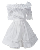 White Dotted Swiss Dress w/ Diamond Point Edging