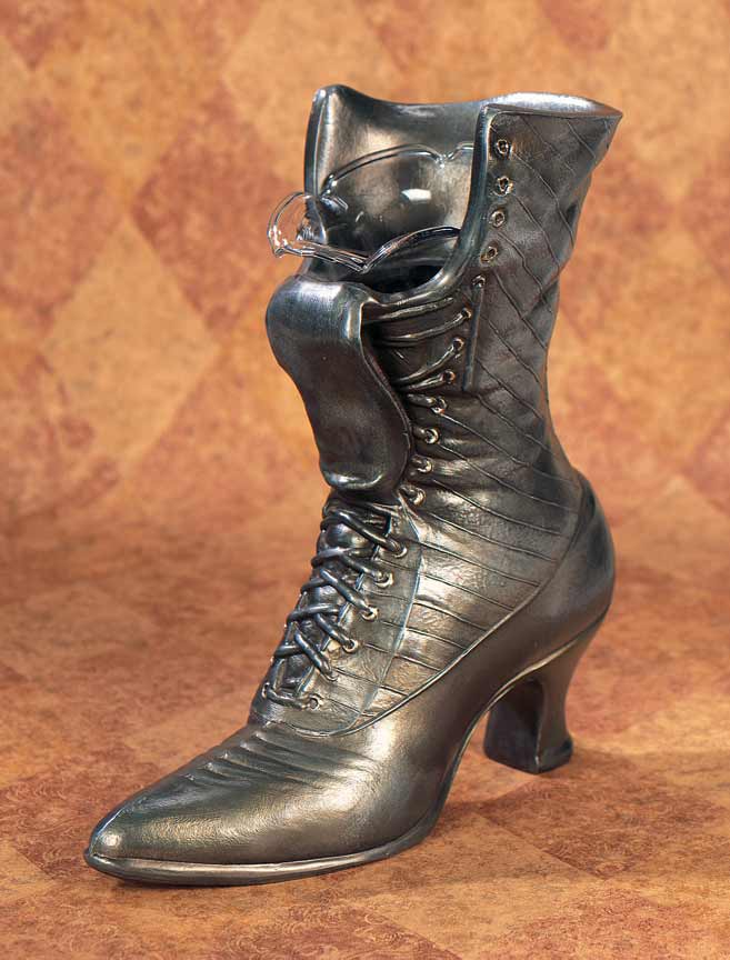 Bronze Victorian Ladies Boot Vase