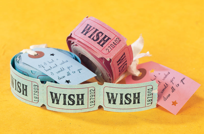 100 Wishes, set of Blue Wish Tickets