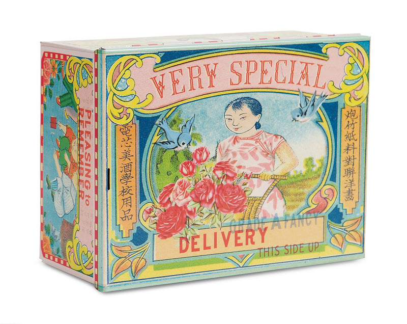 Asian Tin Very Special Delivery Cigar Box