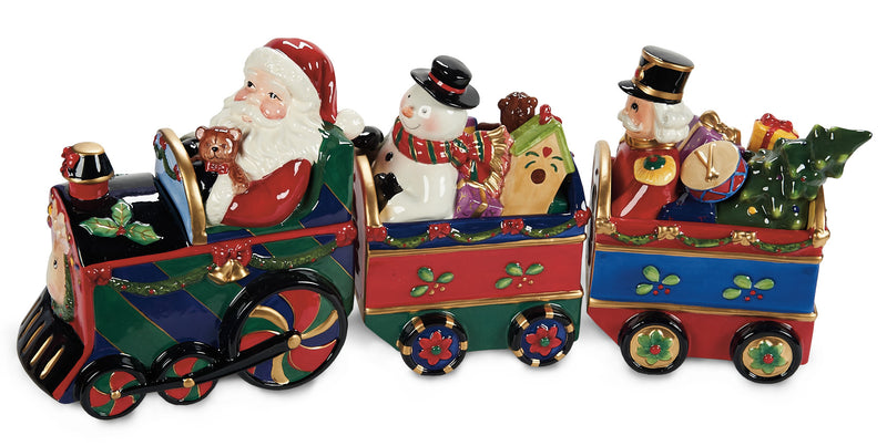 Christmas Train Cookie Jar Set