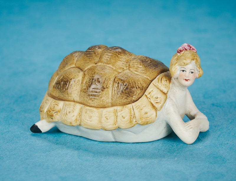 Risque Bisque Turtle Lady Trinket Box